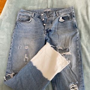 Zara Bleach Hem Boyfriend Jeans